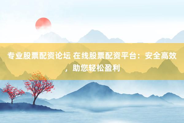 专业股票配资论坛 在线股票配资平台：安全高效，助您轻松盈利
