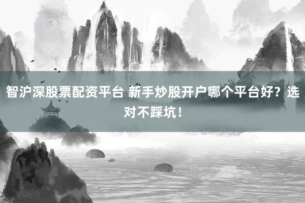 智沪深股票配资平台 新手炒股开户哪个平台好？选对不踩坑！