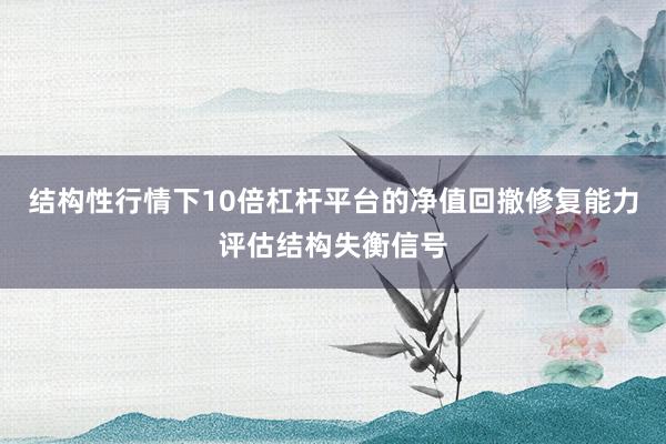 结构性行情下10倍杠杆平台的净值回撤修复能力评估结构失衡信号