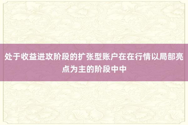 处于收益进攻阶段的扩张型账户在在行情以局部亮点为主的阶段中中